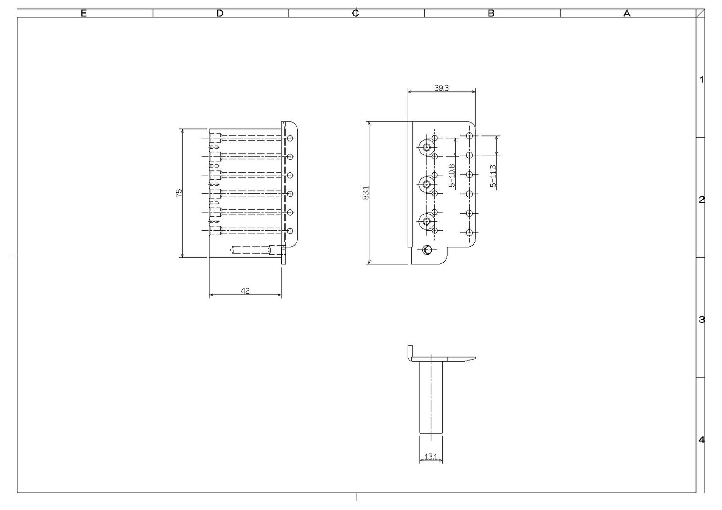 1.スチール製 トレモロ・ブロック 10.8mm プレート付き