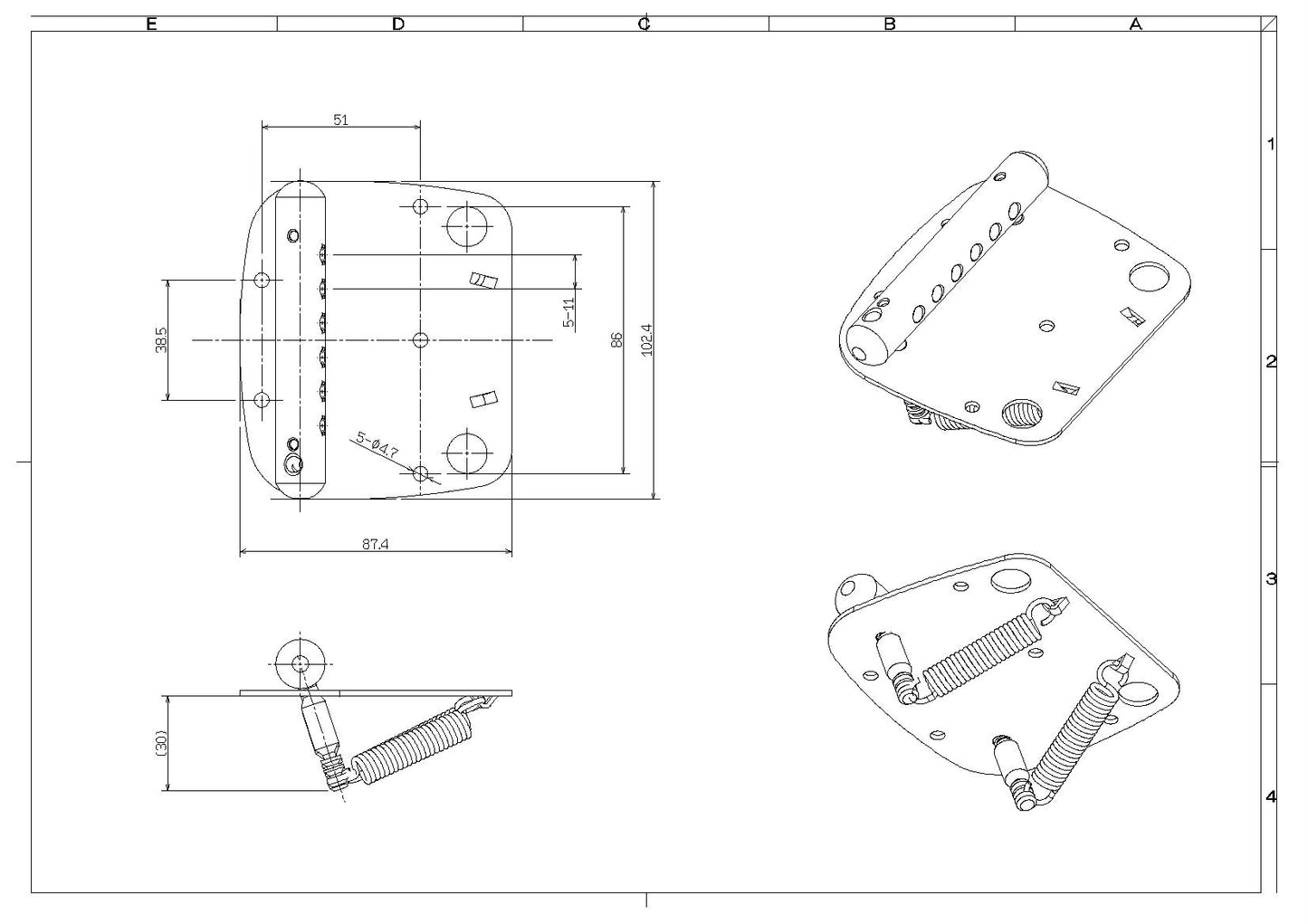 4.ムスタング ヴィブラートテールピース クローム