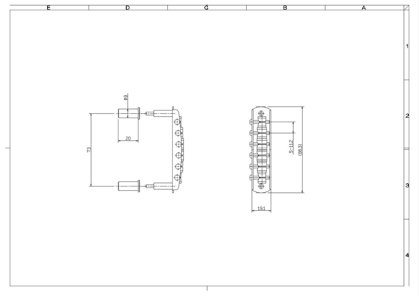 1.5.ムスタング タイプ ブリッジ 高さ調整可能タイプ アンカー付