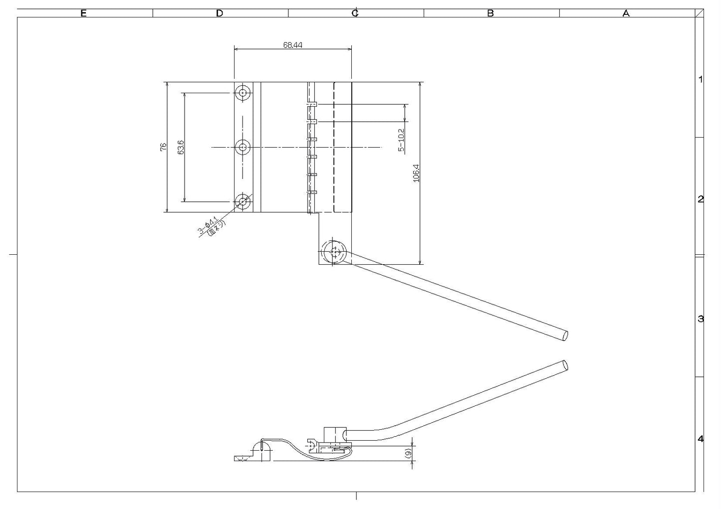Leaf spring tremolo unit short nickel